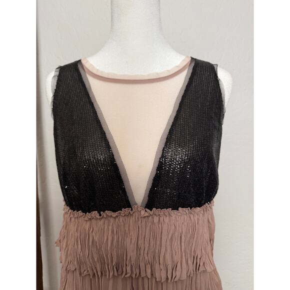 BCBGmaxazria Averil Nude Combo Black
Sequin Sleeveless Mini Dress- size small - Picture 3 of 8